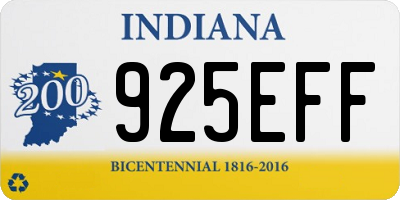IN license plate 925EFF