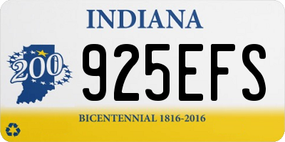 IN license plate 925EFS