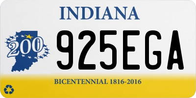 IN license plate 925EGA