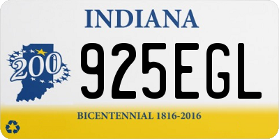 IN license plate 925EGL