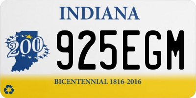 IN license plate 925EGM