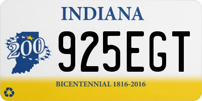 IN license plate 925EGT