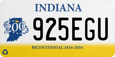 IN license plate 925EGU