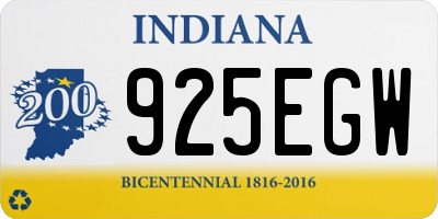 IN license plate 925EGW