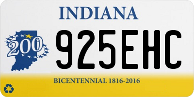 IN license plate 925EHC