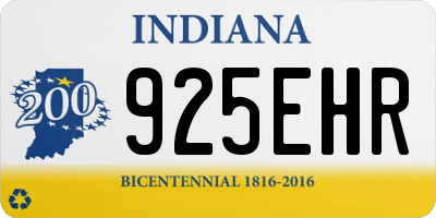 IN license plate 925EHR