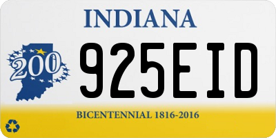 IN license plate 925EID