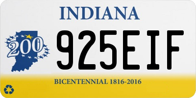 IN license plate 925EIF