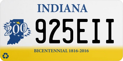 IN license plate 925EII