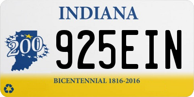 IN license plate 925EIN