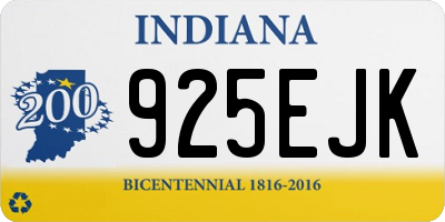 IN license plate 925EJK
