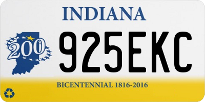 IN license plate 925EKC
