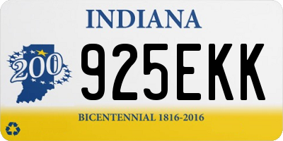 IN license plate 925EKK