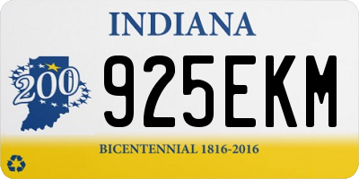 IN license plate 925EKM
