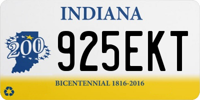 IN license plate 925EKT