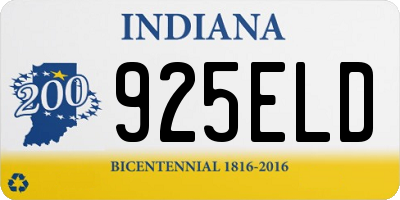 IN license plate 925ELD
