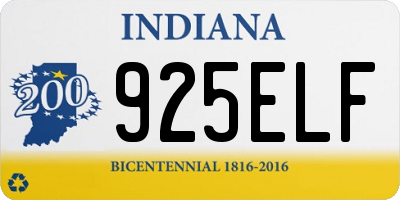 IN license plate 925ELF