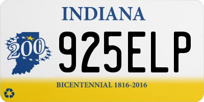 IN license plate 925ELP