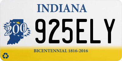 IN license plate 925ELY