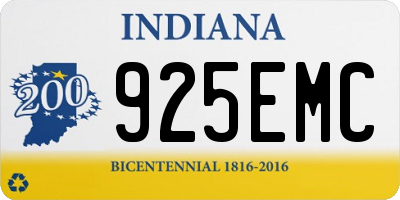 IN license plate 925EMC