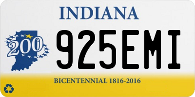 IN license plate 925EMI