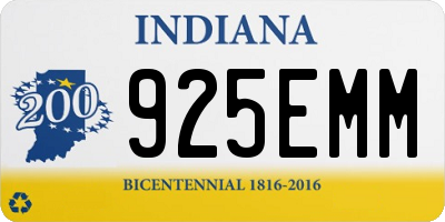 IN license plate 925EMM