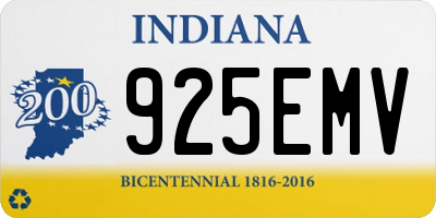 IN license plate 925EMV