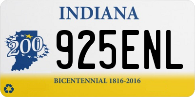 IN license plate 925ENL