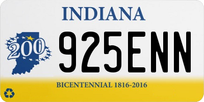 IN license plate 925ENN