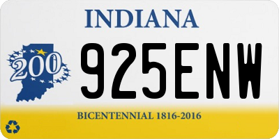 IN license plate 925ENW