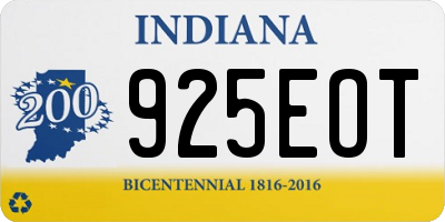 IN license plate 925EOT