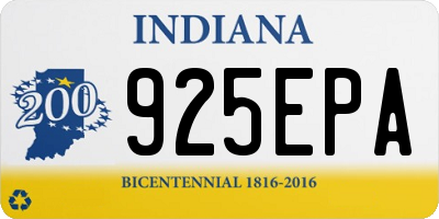 IN license plate 925EPA