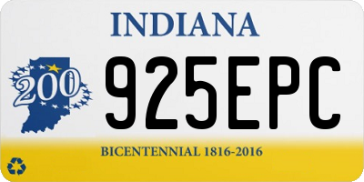 IN license plate 925EPC