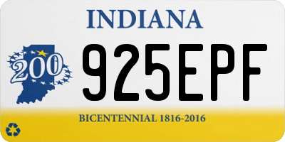IN license plate 925EPF