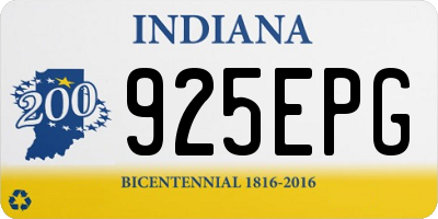 IN license plate 925EPG