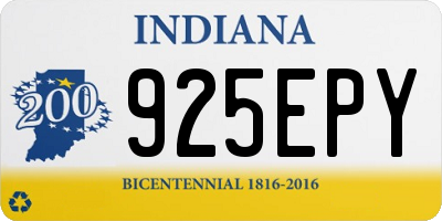 IN license plate 925EPY