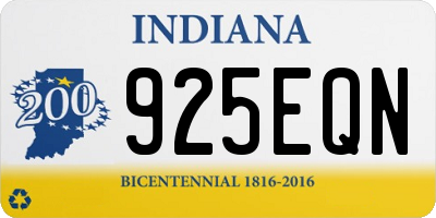 IN license plate 925EQN