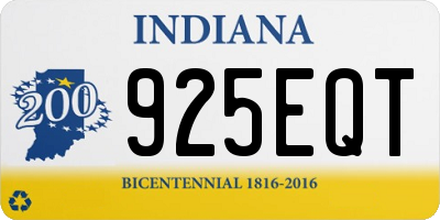 IN license plate 925EQT