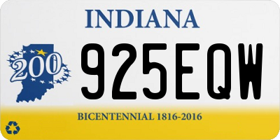 IN license plate 925EQW