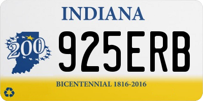 IN license plate 925ERB