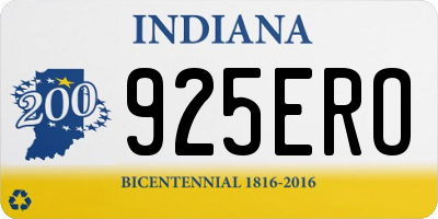 IN license plate 925ERO