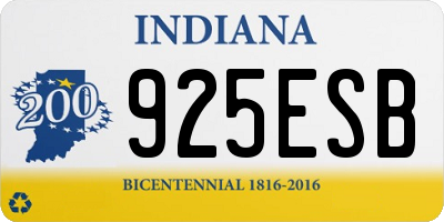IN license plate 925ESB