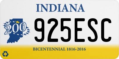 IN license plate 925ESC