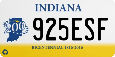 IN license plate 925ESF