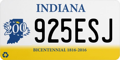 IN license plate 925ESJ