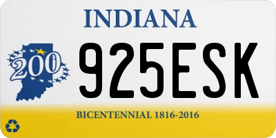 IN license plate 925ESK