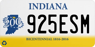 IN license plate 925ESM