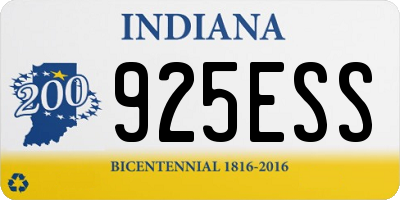 IN license plate 925ESS