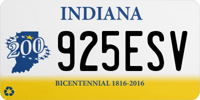 IN license plate 925ESV