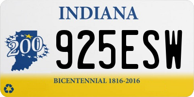 IN license plate 925ESW